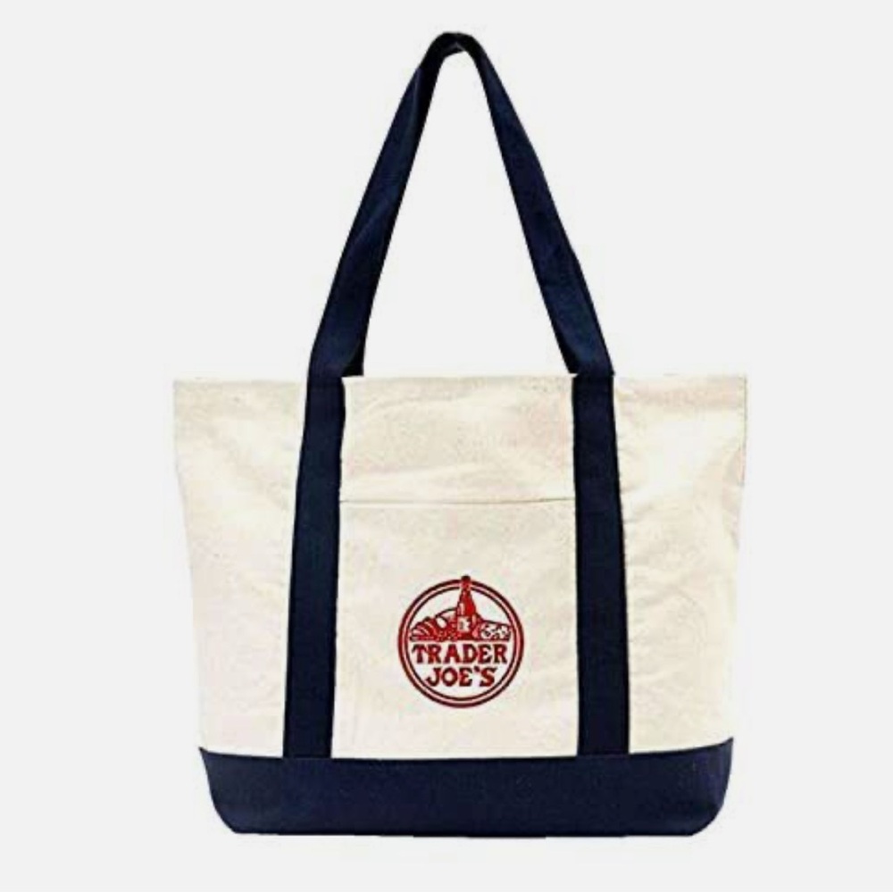 NWT - Large Trader Joe's Tote Bag Cotton Canvas